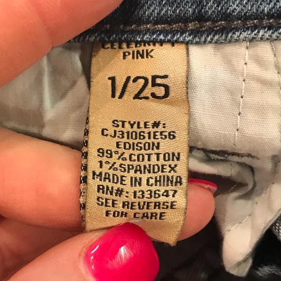 Celebrity Pink Distressed Denim Shorts - Picture 2 of 2